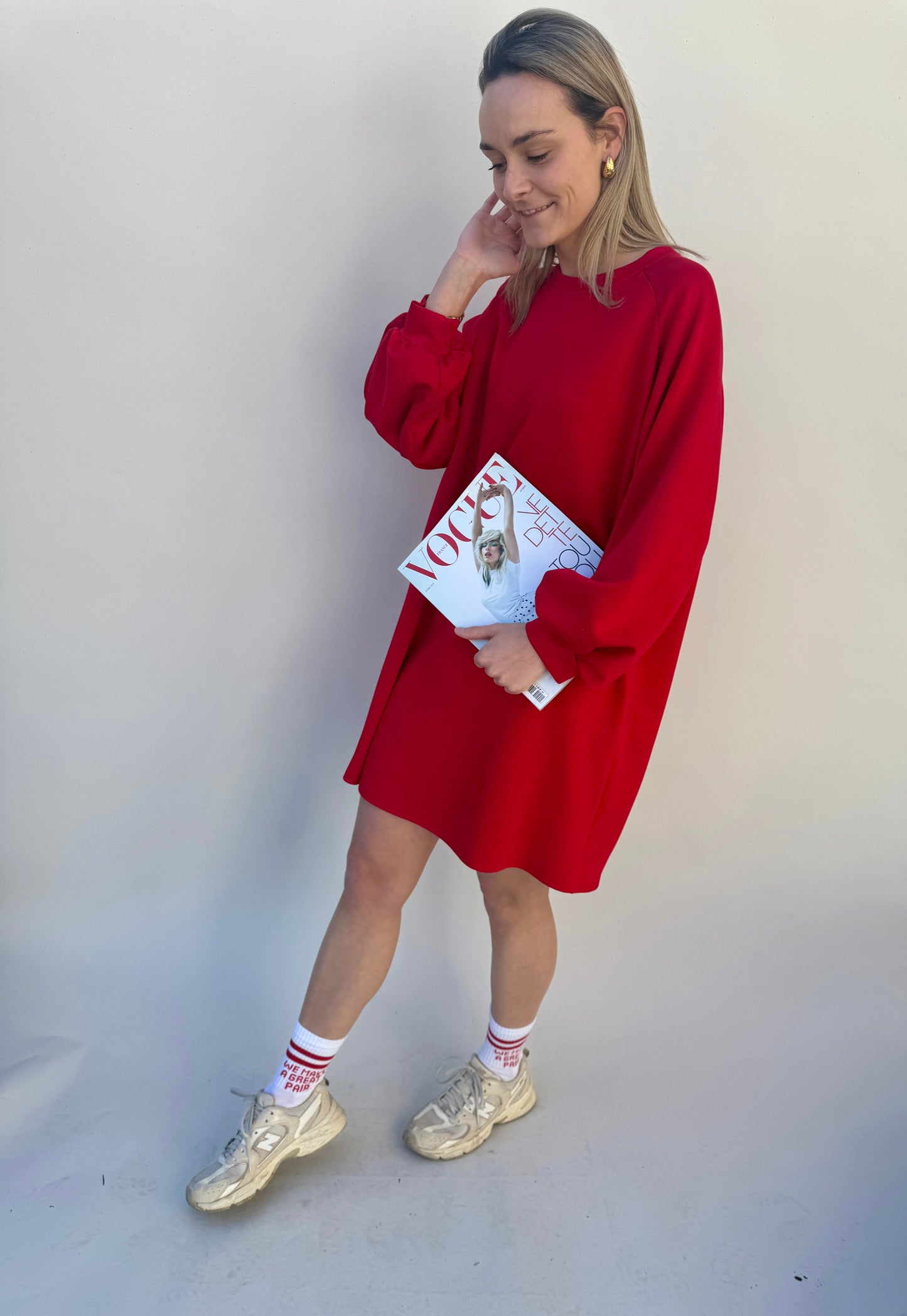 SWEATERDRESS RED