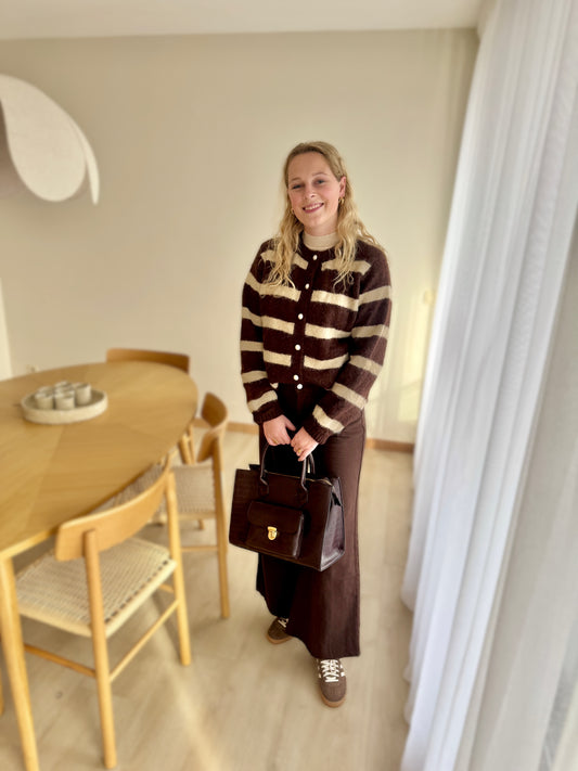 Knit cardigan stripes