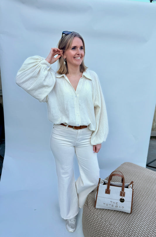 BLOUSE LIZA GOLD/WHITE