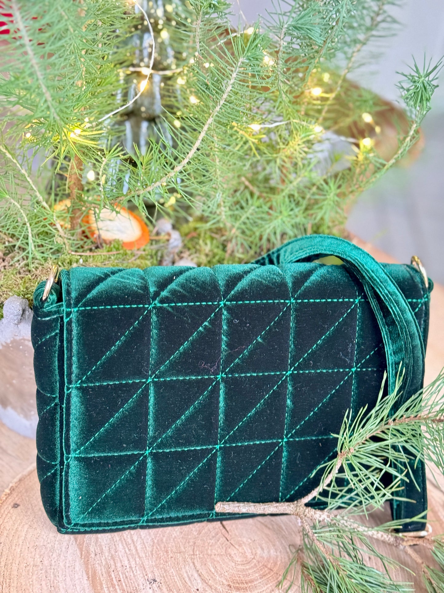 BAG VELVET VERT