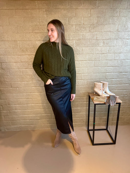 SKIRT LEDER BLACK