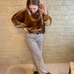 VELVET BLOUSE MARRON