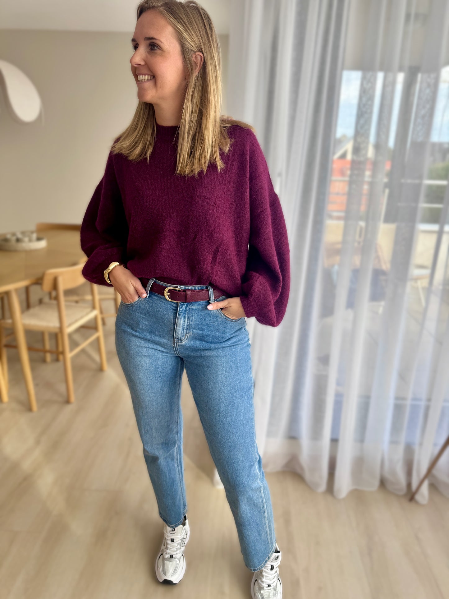 PULL KNIT BORDEAUX