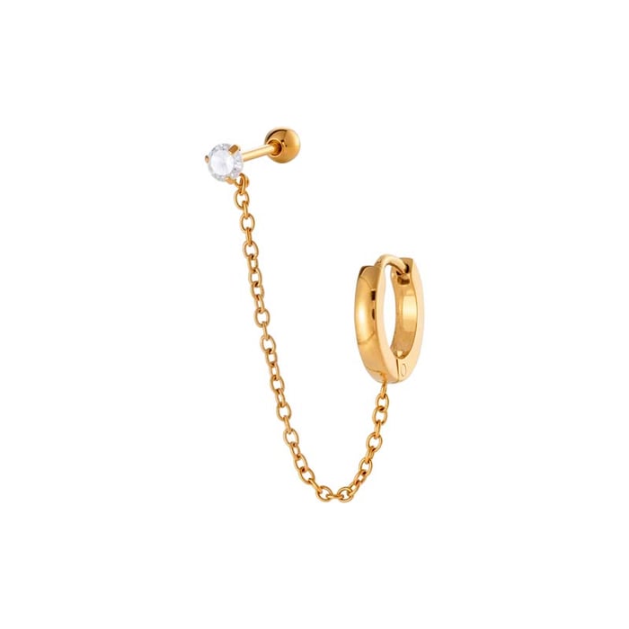 Earrings simple gold zircon