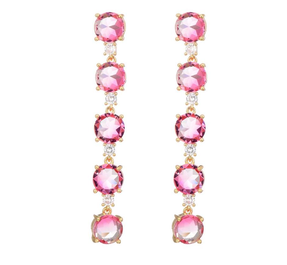 Earring glas pink